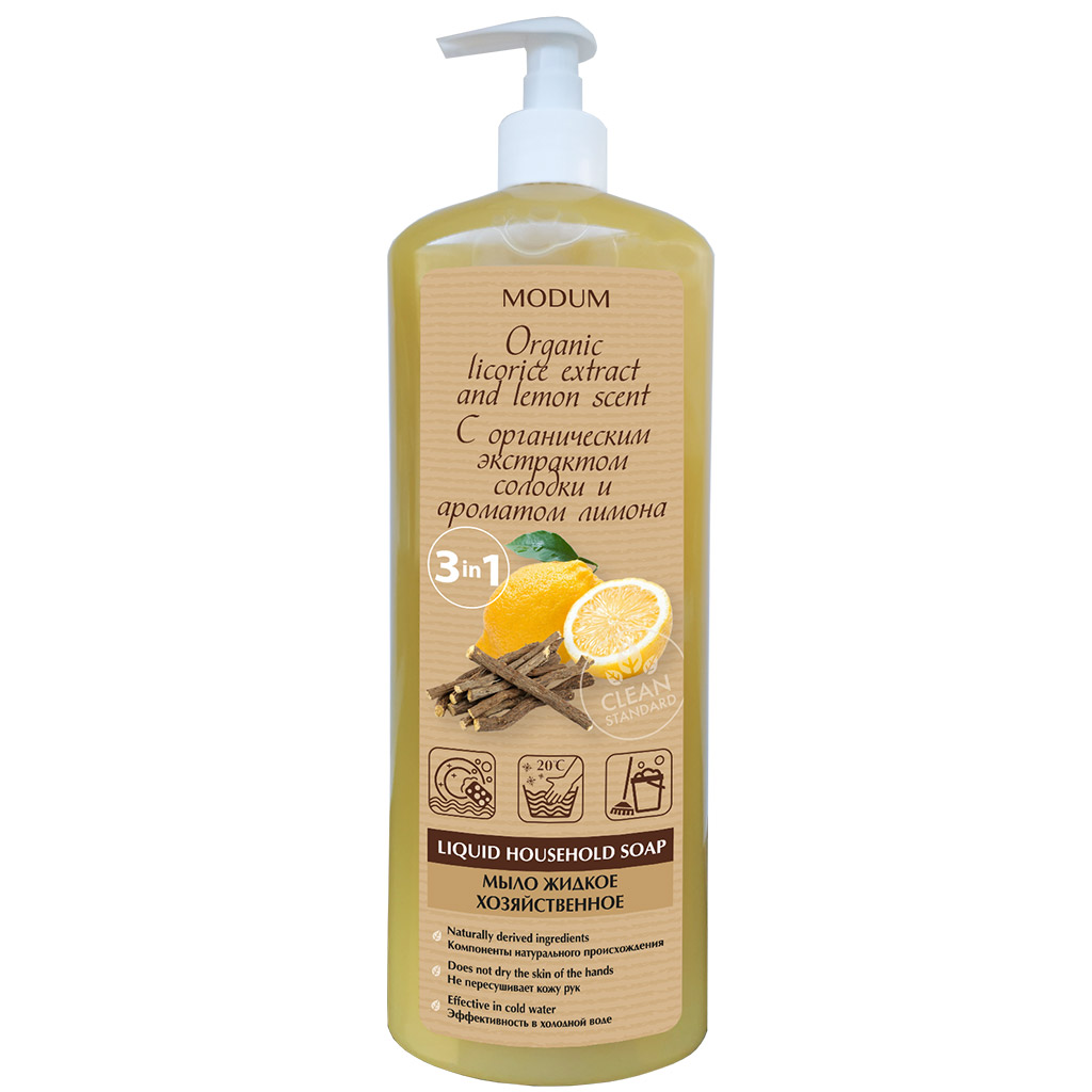 321248 ALF MODUM Duru təsərrüfat sabunu - biyanın orqanik ekstraktı və limon ətri ilə, 925 ml. 