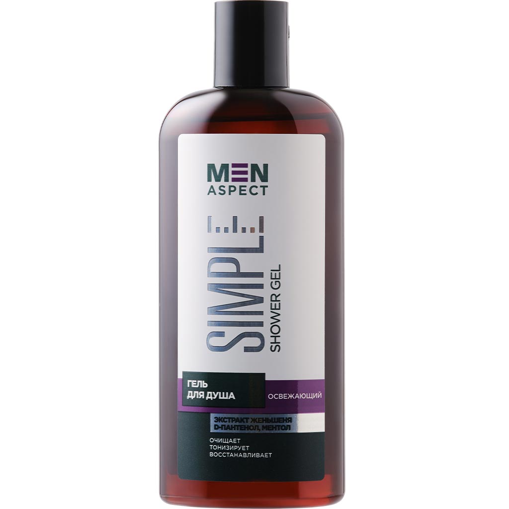340403 MODUM MEN ASPECT Təravətləndirici duş geli SIMPLE, 250 ml