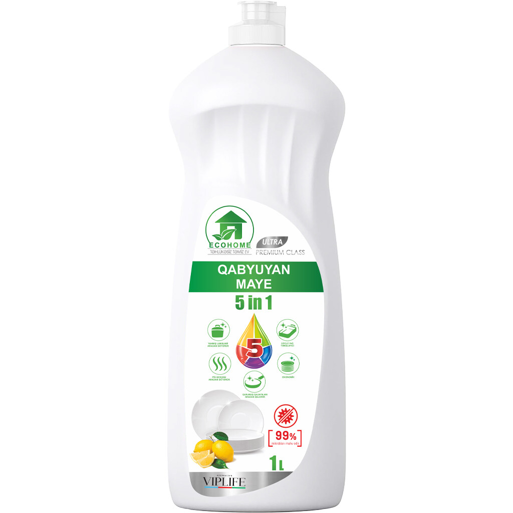 540006 ECOHOME Qabyuyan vasitə LİMON 1000 ml 540006 ECOHOME Qabyuyan vasitə LİMON 1000 ml