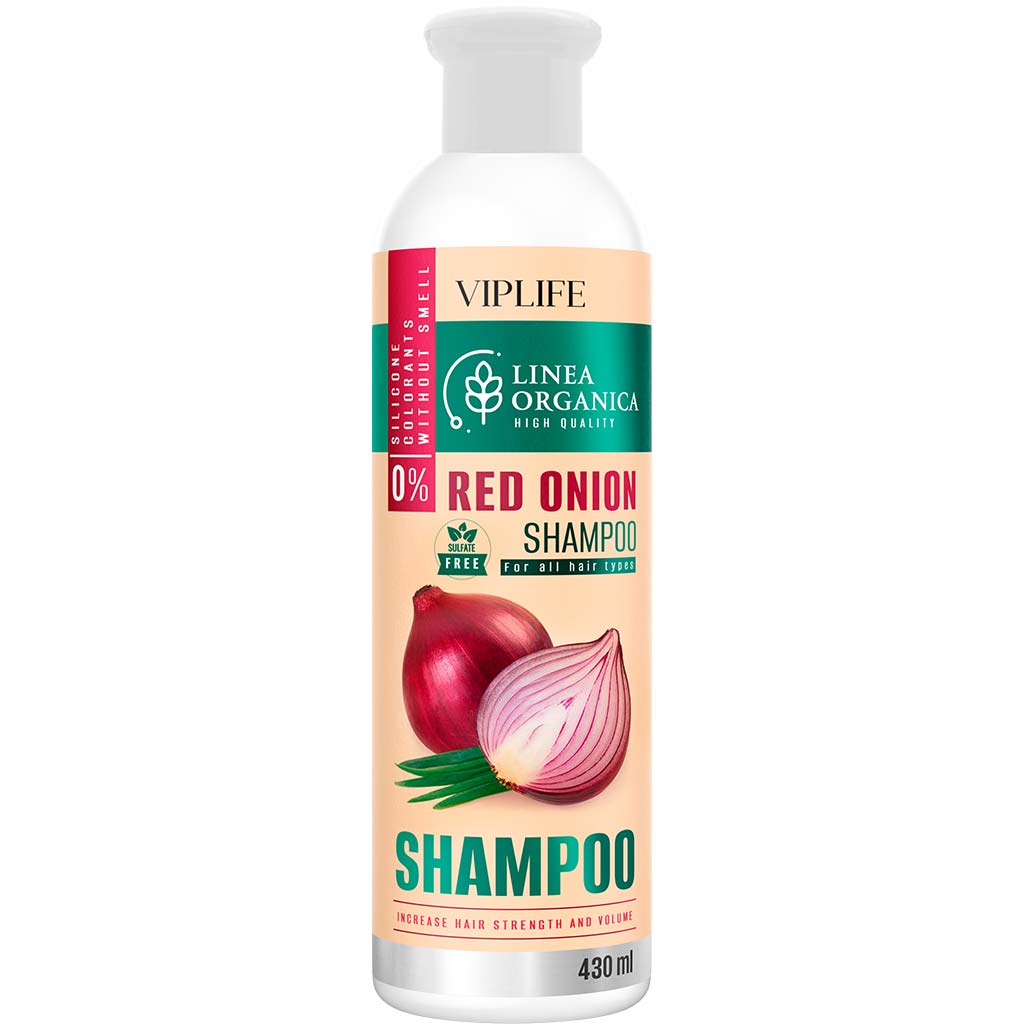 540101 VIPLIFE LINEA ORGANICA Saç şampunu "Qırmızı Soğan" 430 ml sulfatsız
