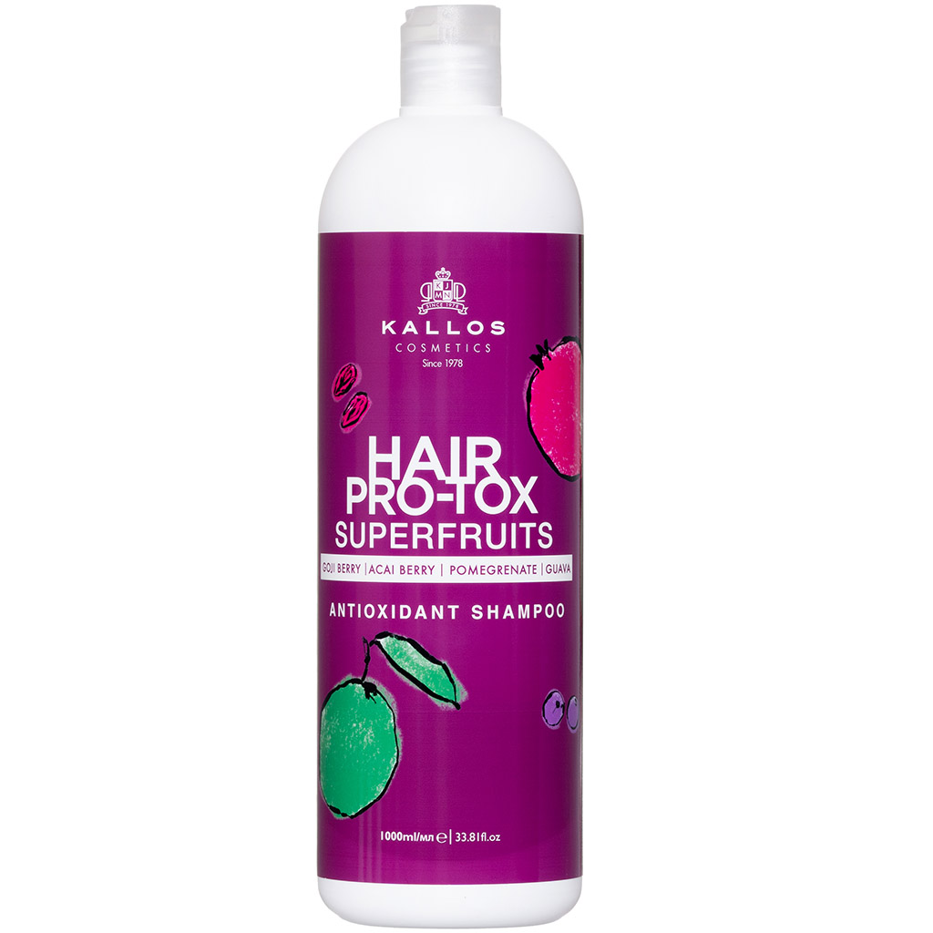 550032 KALLOS Hair Pro-Tox Saçlar üçün antioksidant şampun Superfruits, 1000 ml 550032 KALLOS Hair Pro-Tox Saçlar üçün antioksidant şampun Superfruits, 1000 ml