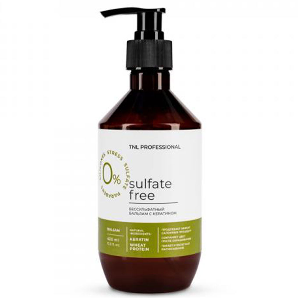 79486 TNL Professional Saçlar üçün sulfatsız balzam Sulfate Free - keratin və dozator ilə, 400 ml 79486 TNL Professional Saçlar üçün sulfatsız balzam Sulfate Free - keratin və dozator ilə, 400 ml