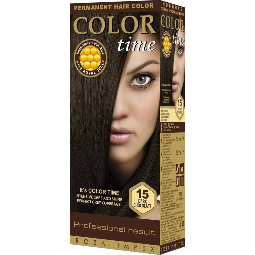 800033 REGAL Saç boyası ''Color Time" № 15 qara şokolad 40 ml boyayıcı gel + 60 ml oksidləşdirici 