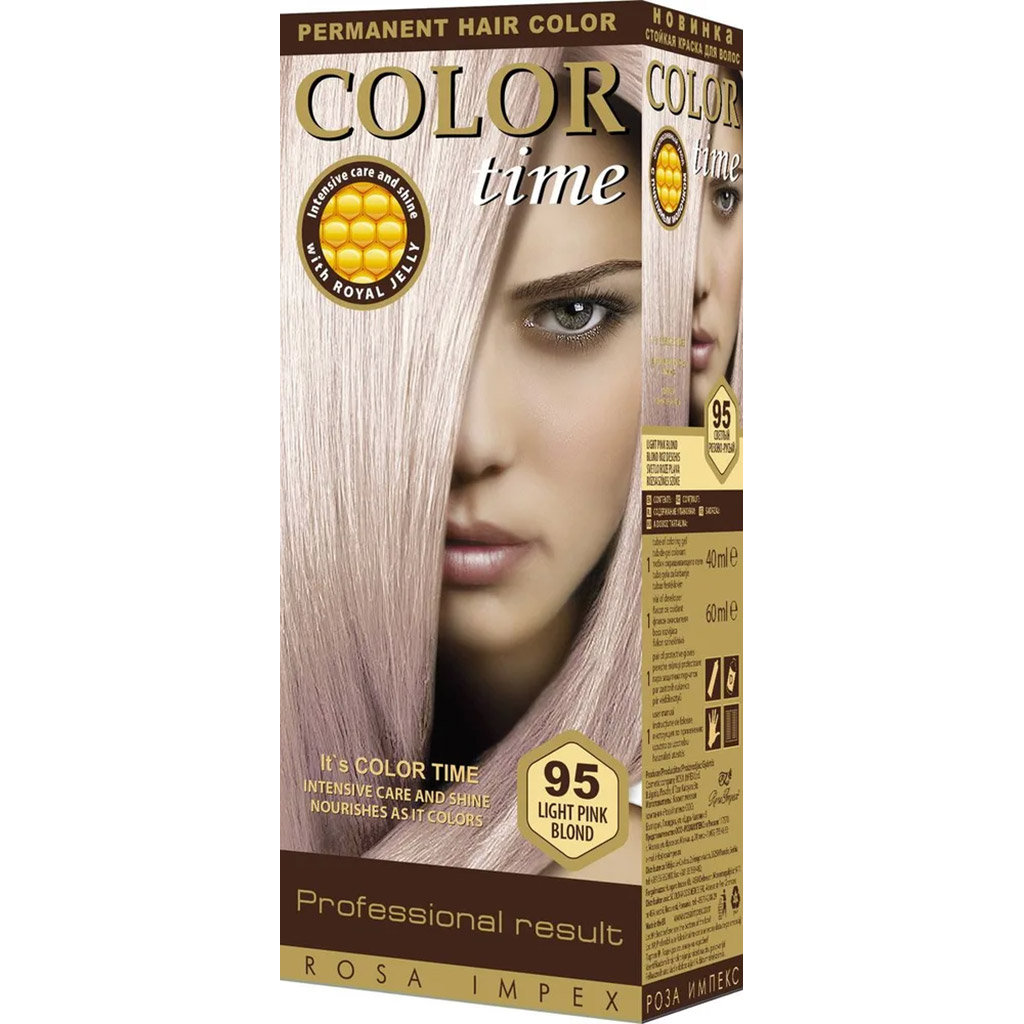 800054 REGAL Saç boyası ''Color Time" № 95 açıq çəhrayı-xurmayı 40 ml boyayıcı gel + 60 ml oksidləşdirici 800054 REGAL Saç boyası ''Color Time" № 95 açıq çəhrayı-xurmayı 40 ml boyayıcı gel + 60 ml oksidləşdirici
