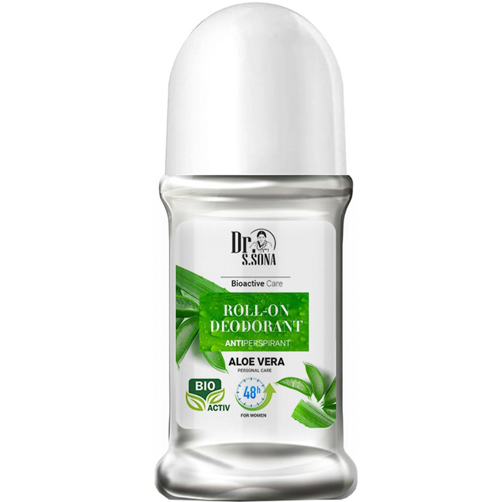 880007 Dr.Sona Bioactive Care Roll-On Deodorant Antiperspirant Aloe Vera Aloe Vera ekstraktı ilə qadınlar üçün diyircəkli dezodorant-antiperspirant 50 ml 